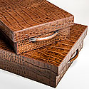 SET OF LEATHER BOXES