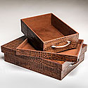 SET OF LEATHER BOXES