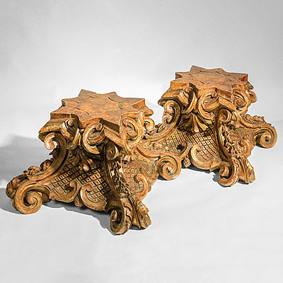 ITALIAN CARVED WOOD  BASES