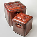 LEATHER OTTOMANS