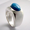SILVER & TURQUOISE BAND RING