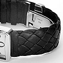 WOVEN LEATHER & SILVER WATCH