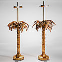 PAIR TOLE PALM TREE LAMPS